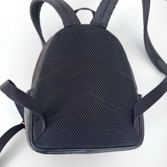 Coach Court Mini Backpack Coated Canvas Nylon Black/Brown Monogram C8604 - Picture 10 of 16